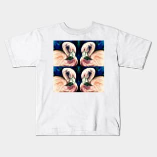 flamingoes mirrored Kids T-Shirt